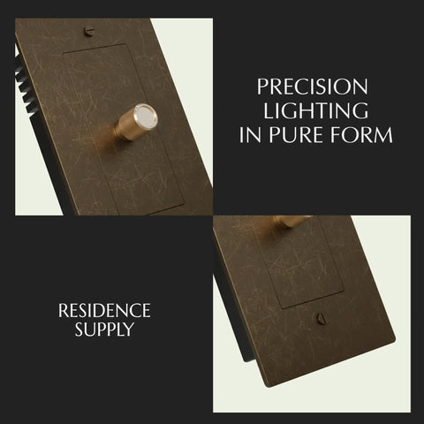 Bulletproof Quality Solid Brass Rotary Dimmer Switch Featuring UL Certified Safety Ratings 100 Percent Pure Core And No Sweat Wiring Job For Upscale Home Decor Projects That Gotta Feel Premium, close-up view with textured brass finish.
