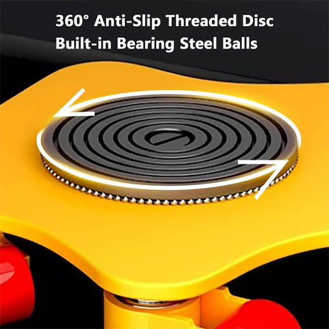 360° anti-slip threaded disc on Heavy Duty Machine Mover Dolly With 360 Degree Swivel Equipment Skates for optimal stability.