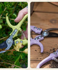 Lightweight Hand Pruners And Pruning Shears With Easy Lock For Garden Gear with bypass carbon steel blade in use