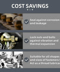 Image showing benefits of 10ml Four Pack Thread Locker For Nuts And Bolts M222 M243 M272 M290 for cost savings and secure fastening.
