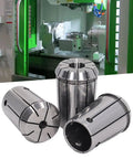 Premium 3Pcs OZ25 Spring Steel Collet Chuck Set For Milling Machine And Cnc Lathe With Full Length Slit Design showing three collets on shop table.