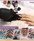 Airbrush Gel Nail Polish Starter Kit With 12 Vibrant High Pigment Colors Hema Free Non Acetone used for ombre nail art