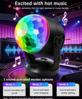 4 Pack Disco Ball Lights With Remote Sound Activated DJ Strobe LEDs USB powered showing music sync modes