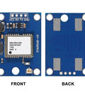 Front and back view of Six Pack GPS Flight Controller Module With Ceramic Antenna For Arduino Projects, 3V-5V Power, TTL RS232