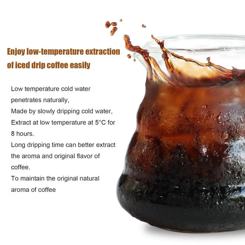 Heavy Duty 3 Liter Cold Brew Coffee Maker With Precision Stainless Drip Valve And Solid Wood Bracket Craft for low-temperature iced coffee.