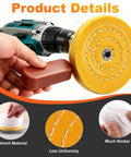 Pro Grade 4 Inch Metal Buffing And Polishing Kit For Drill with polishing compound and adapter displayed