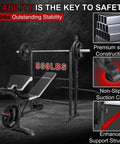 Adjustable Olympic Weight Bench Set With Cable Pulley System for Home Gym showing premium steel construction and 800lbs stability