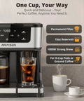 12 Cup Programmable Dual Coffee Maker With Single Serve And Multi Brew Modes For K Cup Pods And Ground Coffee, close-up view.