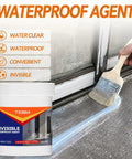 Applying No Sweat Clear Waterproof Sealant Paste For Shower Areas And Tile Grout Slick Invisible Coating Kit with brush.