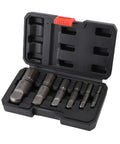 Essential 6 Piece Pipe Extractor Set To Yank Broken And Stripped Nuts With Ease Plus Screw Remover Tool Kit For Plumbing Jobs From 1/8 Up To One Inch Size, steel case open