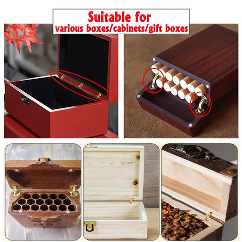 Hidden Barrel Hinge Kit 8mm Brass With Drill Bit And Depth Stop Collar on various wooden boxes and cabinets
