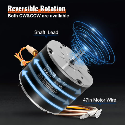 OEM Upgraded Condenser Fan Motor 0.25 HP 1100 RPM with Reversible Rotation and Overheat Protection for HVAC Units