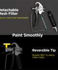 Pro Grade Airless Paint Spray Gun Delivering Three Thousand Six Hundred Psi Raw Power With Five One Five Reversible Tip for wall painting.