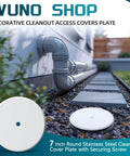 7 Inch Round Cleanout Cover Plate With Large Center Screw, Decorative Blank Access Plate To Hide Plumbing Holes, Sturdy White Build That Looks Fresh And Swaps On With No Sweat.