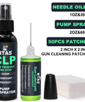 All-In-One Gun Cleaner And Lubricant Kit With CLP Solvent Spray, 2oz And 1oz Needle Oiler Bottles, 50 Gun Cleaning Patches