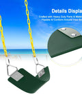 Swing Seat With 66 Inch Anti Rust Chains Thermoplastic Coated Supports 250 Lb Heavy Duty Cushion Accessories Replacement With Snap Hooks For Outdoors Playground Jungle Gym Pack Of 2 showing close-up of seat details.