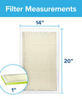 12x12x1 MPR 600 Pleated Air Filter Pack With MERV 7 Dust Reduction For Clean Living Air, filter measurements graphic