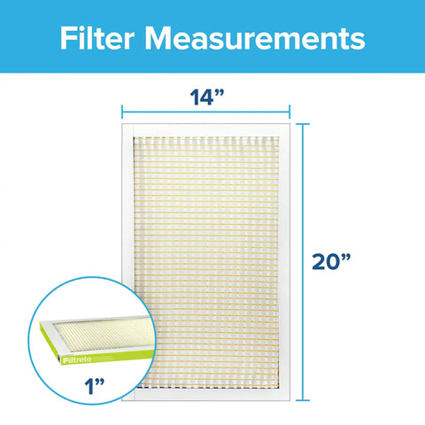 12x12x1 MPR 600 Pleated Air Filter Pack With MERV 7 Dust Reduction For Clean Living Air, filter measurements graphic