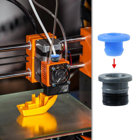 3D printer extruder with installed 12 Piece Pneumatic Valve Head Set For 3D Printer With PTFE ECAS04 Air Control Valve Connector Replacement Kit