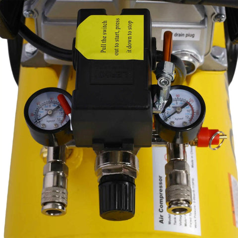 Top Rated 3.5HP Quiet Air Compressor With 10 Gallon Oil Lubricated Horizontal Tank And 115 PSI Pressure Output Perfect For Nailing Stapling Painting And Inflation Tasks Includes Wheels For Easy Mobility Around The Garage