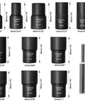 12 Piece Lug Nut Remover Kit With One Half Inch Drive For Getting Stripped Damaged Frozen Rusted Studs And Rounded Off Bolts Nuts Screws Heavy Duty Wheel Lock Extractor Set With 10mm To 27mm Sizes