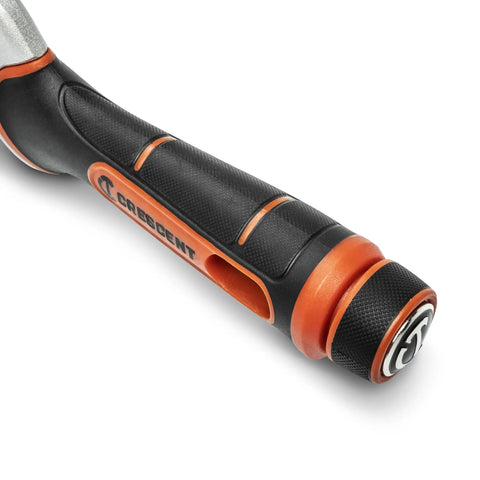Close-up of dual material handle on Ten Inch High Tension Compact Hacksaw With Dual Material Handle For Easy Grip And Flush Cuts