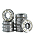 Pack of 10 flanged hex-bore precision ball bearings, 1/2 in hex ID x 1-1/8 in OD x 5/16 in width