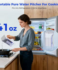 Portable Pure Water Pitcher for Cooking, 41 oz, fits in fridges and ideal for everyday use.