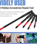 12 Pack Phillips Bits And Magnetic Screwdriver Bit Set With Heavy Duty S2 Steel PH2 Drill Bits showcasing various sizes for versatile repair.