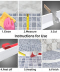 Instructions for use of Heavy Duty 3 Inch Rise Shower Threshold Water Dam Adhesive Leak Blocker Guards Bathrooms.
