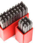36 Piece Heavy Duty Steel Stamp Set With Uppercase Letters And Numbers 2mm Punch Kit for hand stamping metal and crafts in red case