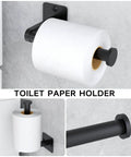 Matte Black 4 Piece Bathroom Hardware Set Including 24 Inch Towel Bar Towel Ring Toilet Paper Holder And Towel Hook Wall Mounted Rustproof Premium Metal
