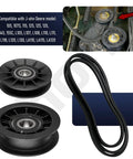 Beefed Up V Idler And Flat Pulley Drive Belt Kit For John Deere Lawn Tractors Replacement Belts And Pulleys Kit and model list