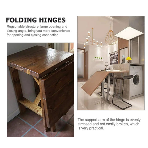 Durable Zinc Alloy Folding Hinges For Cabinets And Tables, 90 Degree Concealed Drop Down Hinges, heavy duty 2 pack table