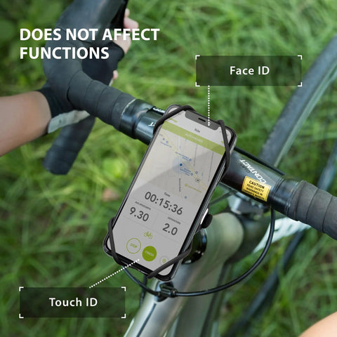 Third Gen Bike Phone Mount For Stem With Shock Absorbing Silicone Holder And Scratch Free Grip, smartphone display visible