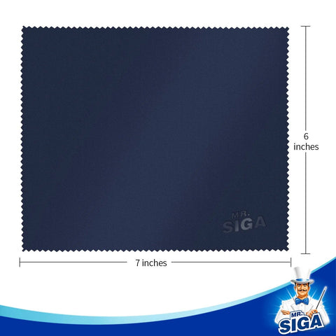 MR.SIGA microfiber cleaning cloth navy blue, 6 x 7 inches, 6-pack for lenses and screens