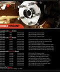 Front Left Wheel Bearing And Hub Assembly With ABS And 6-Lug Fit For Chevy Colorado 2004-2008, GMC Canyon 2004-2008 chart