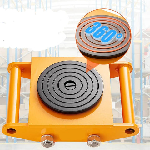 Heavy Duty Industrial Machinery Mover Dolly Built Tough With Four Smooth Rolling Pu Swivel Casters And Eight Ton Capacity showing 360-degree swivel base.