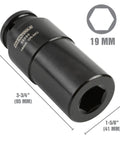 Heavy Duty 19mm Crank Bolt Socket For Harmonic Balancer Removal One Half Inch Drive Impact Socket For Stubborn Bolts