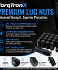 Top Tier 20 Pc M12 X 1.5 Spline Lug Nuts For Heavy Duty Rims With One Socket Key Kit Cold Forged Steel Upgrade Secure Grip And Durable Fitment black lug nuts and socket key kit