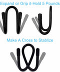 Two Expandable Chain Link Fence Hangers For Holding Poles, Brushes, Leaf Rakes And Light Gear Up To 4 Lb, Adjustable, Secure Grip
