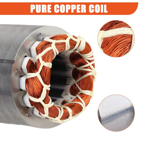 Copper coil detail of Concrete Vibrator Motor 90W 110V 3600RPM Aluminum Alloy Case Built To Last Vibe For Shaker Table