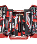 52 Piece Pro Grade Tool Set With Double Opening Red Case For Heavy Machinery, Large Vehicles, Farm Equipment Maintenance And Repairs