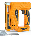 Slick Cordless Brad Nailer And T50 Stapler Compatible With Dewalt 20V Battery for woodworking with staples in view.