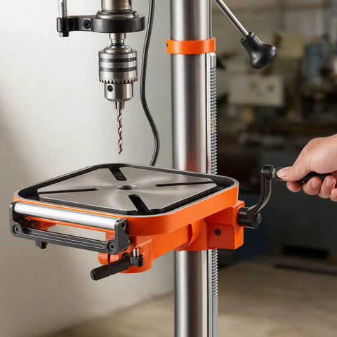 Heavy Duty 12 Inch Benchtop Drill Press with 1 HP Motor, 6.2 Amp, Variable Speed from 530 to 3140 RPM with tilting table.