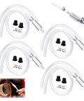 Four Pack Brake Bleeder Hose Kit With One Way Check Valves, Metal Clips And Soft Tubes for Auto and Motorcycle Hydraulic Bleeding