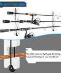 White Plastic Horizontal Fishing Rod Holder Wall Mount Rack For Boat And Garage Pack Of 2 Durable Lightweight Pole Holders