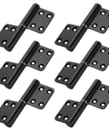 Six Pack 4 Inch Lift Off Flag Hinges Black Anodized Aluminum Removable Door Hinges With Lubricated Pins Screws Not Included RoHS Compliant For Quiet Smooth Door Operation Mozcorn