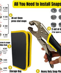 Heavy Duty Snap Fasteners Kit For Boat Covers And Outdoor Fabric, 60 Metal Marine Snaps With Pliers, 15mm Press Studs