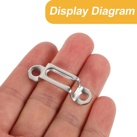 Heavy Duty Stainless Steel Furniture Fastener Kit With Invisible Three In One Connectors And Knockout Joint Screws For Straight Shots On Tight Cabinet Fixes Today, close-up of connector held in hand